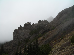 Klahane Ridge in the clouds