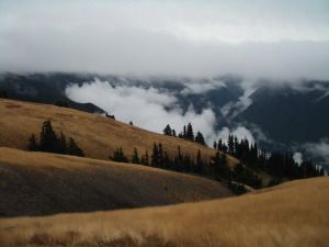 View from Hurricane Ridge, with clouds