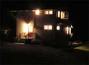 Back of the house at night