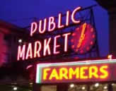 Pike Place Market at night